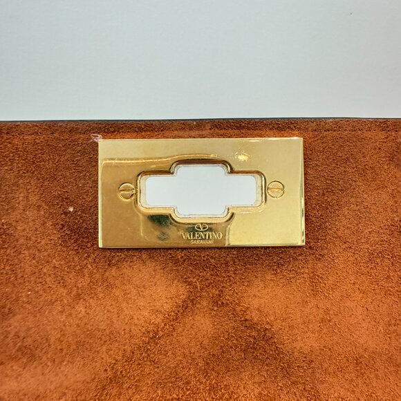 Valentino Rockstud Shoulder Bag in Cognac Brown with Gold Rockstuds - Picture 12 of 12